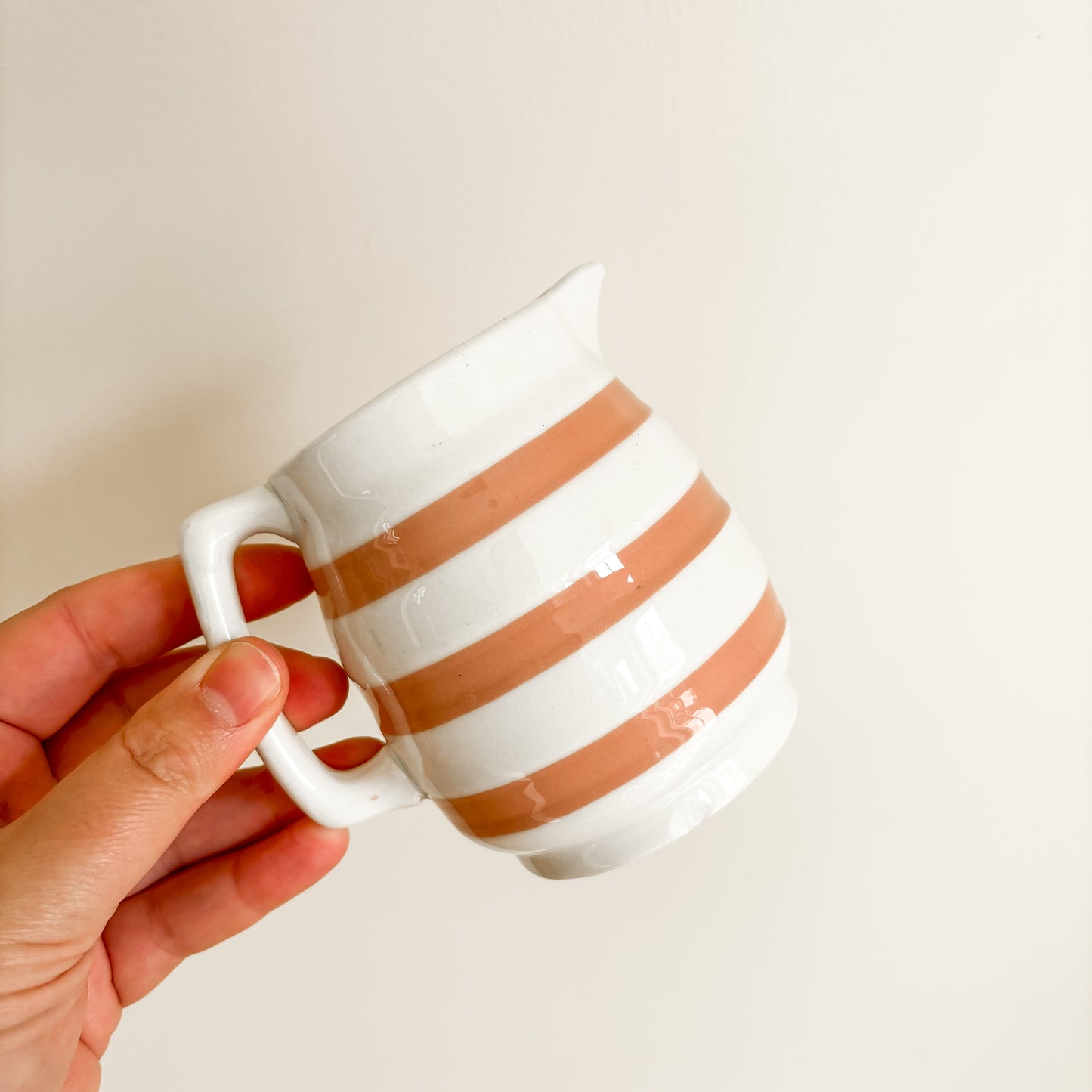 Carrigaline Pottery Ireland Pink Striped Creamer