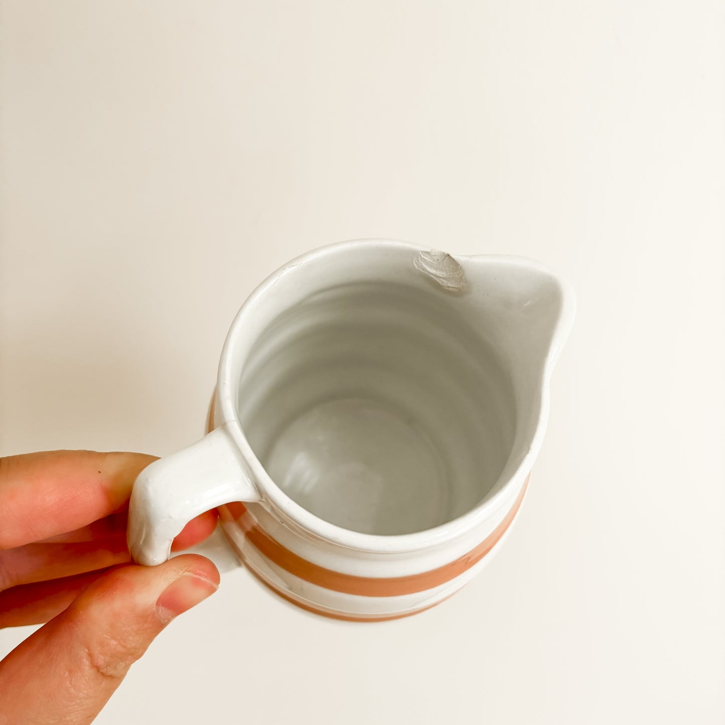 Carrigaline Pottery Ireland Pink Striped Creamer