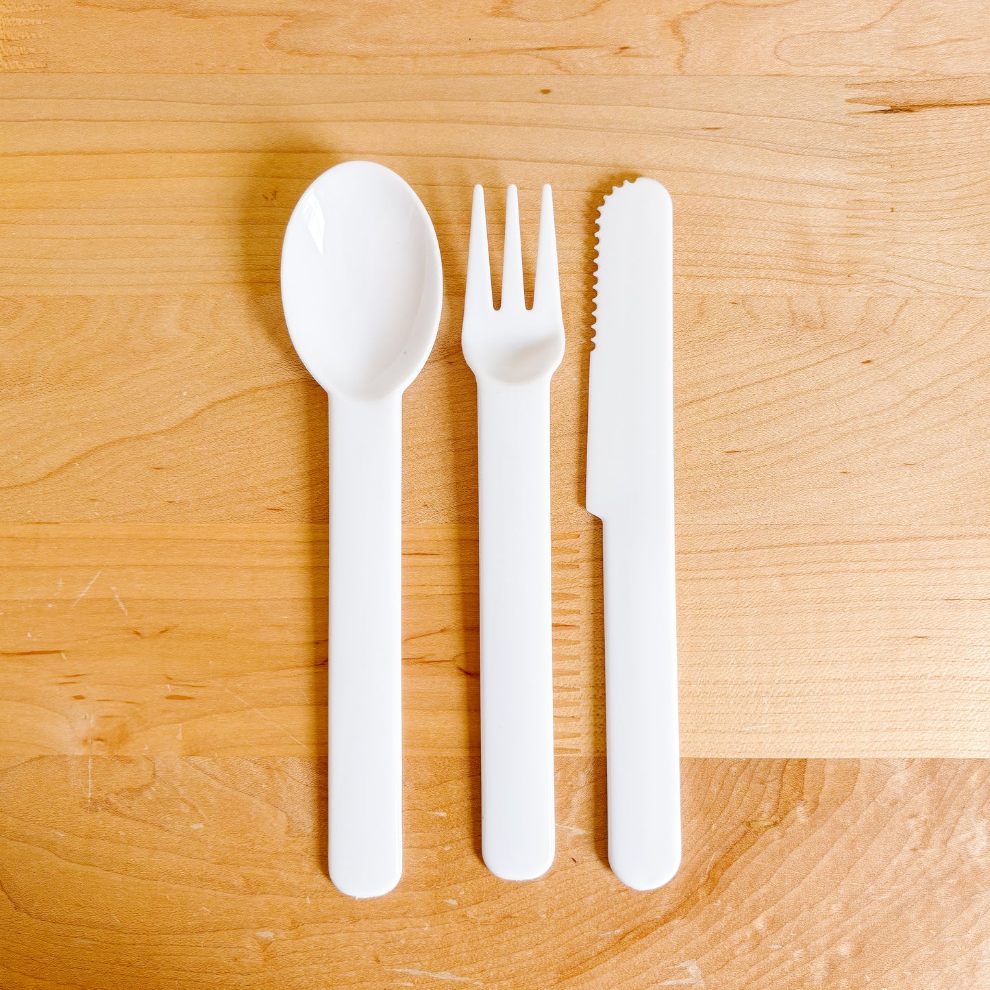 White Plastic Picnic Cutlery (4 Sets)