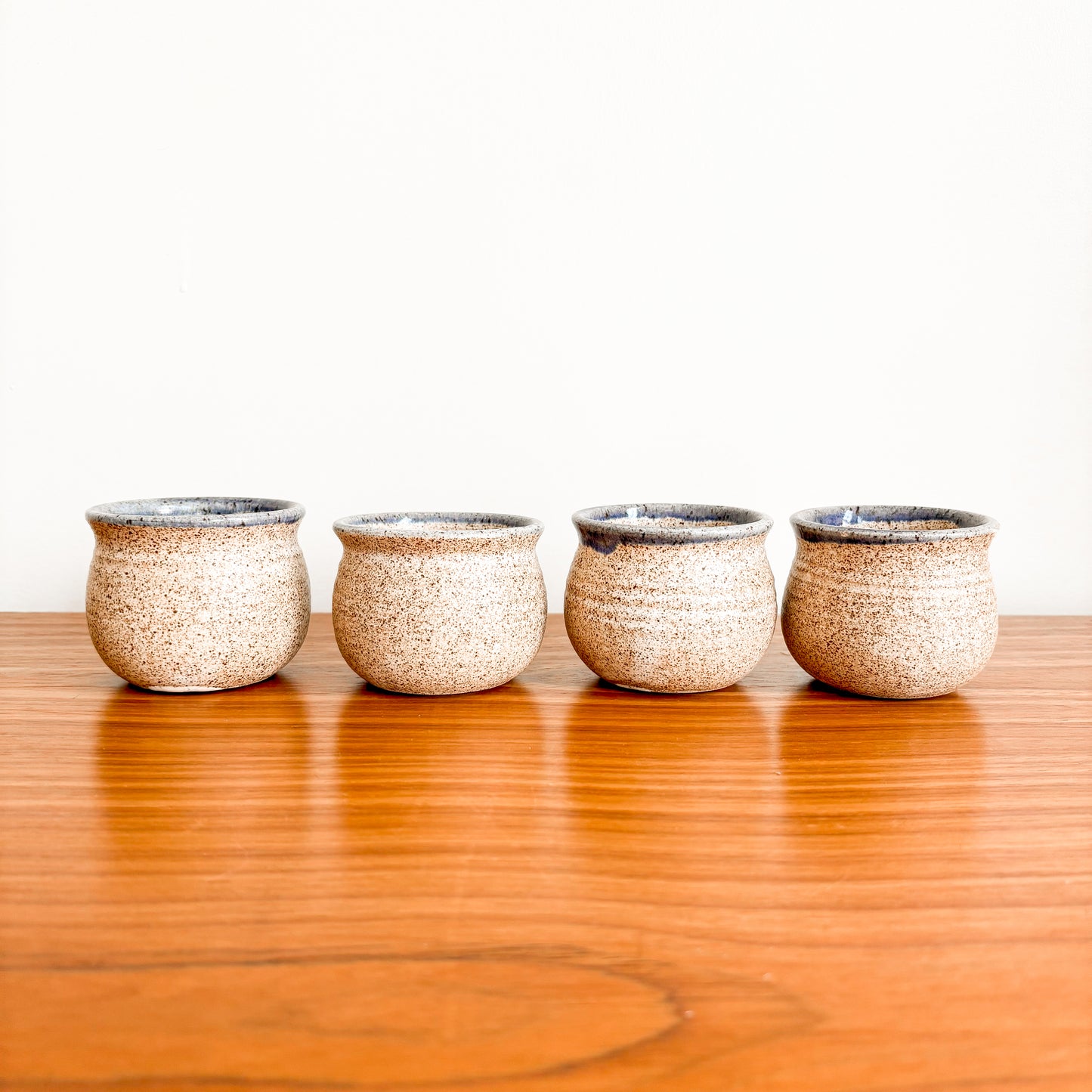 Studio Pottery Ceramic Pitcher and Cups (set of 4)