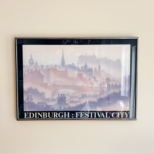 Edinburgh Festival City Pastel Toned Framed Poster