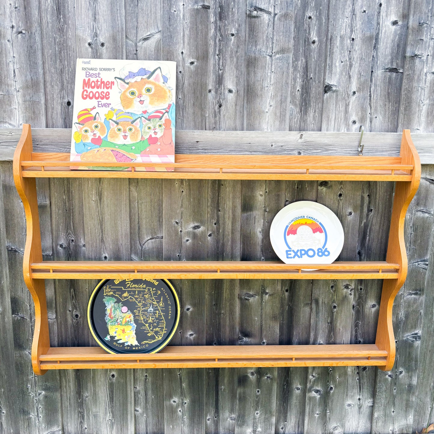 Wall-Mounted Plate Display Rack/Book Rack