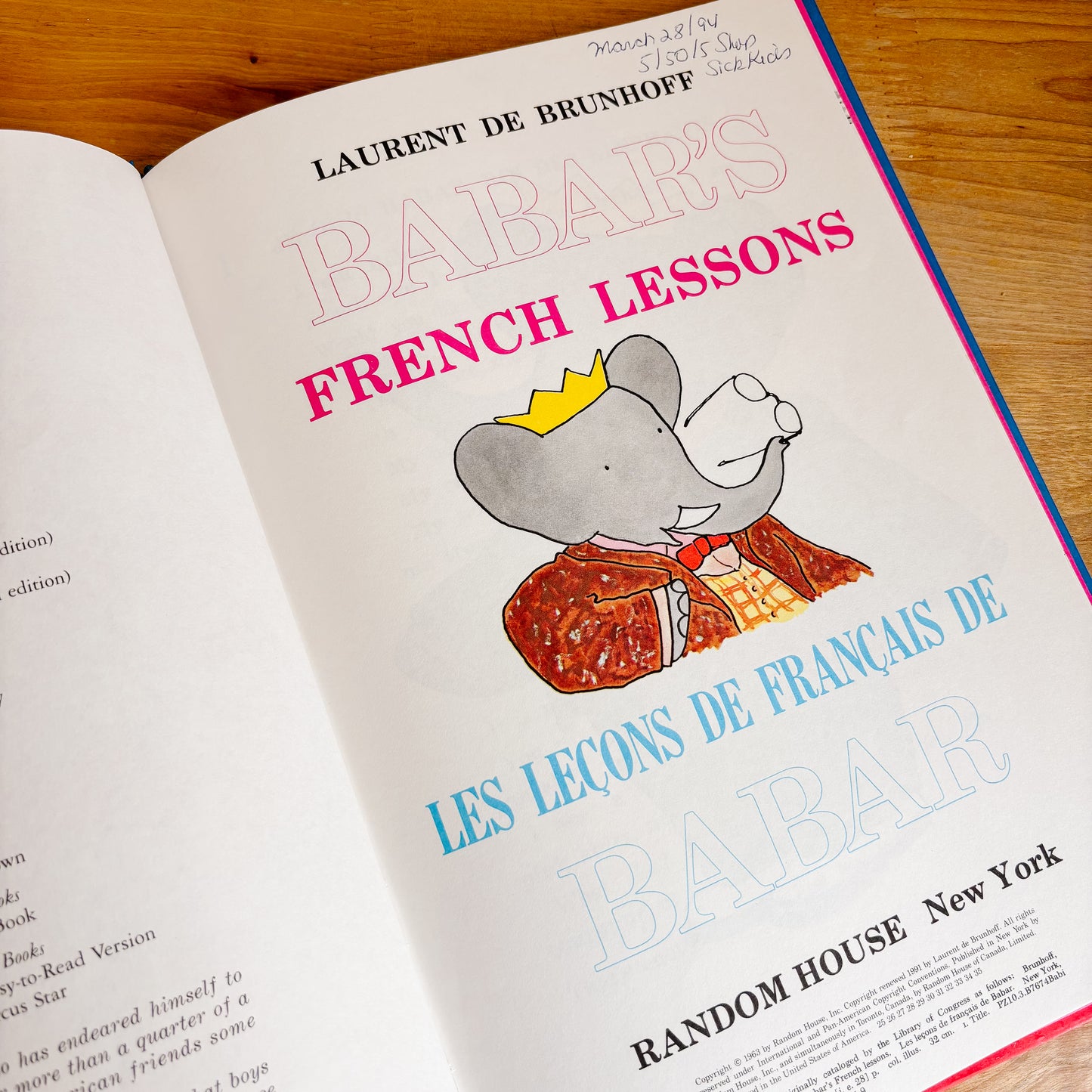 Children's Book - Babar's French Lessons