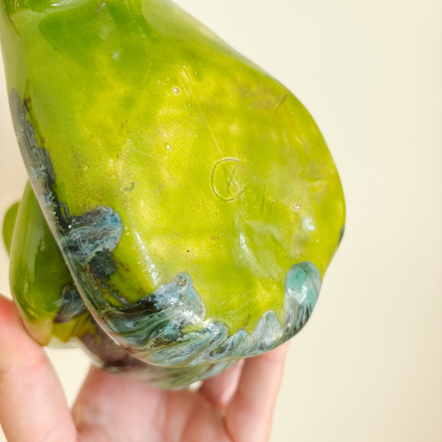 Hand-Painted Ceramic Sitting Frog Figurine