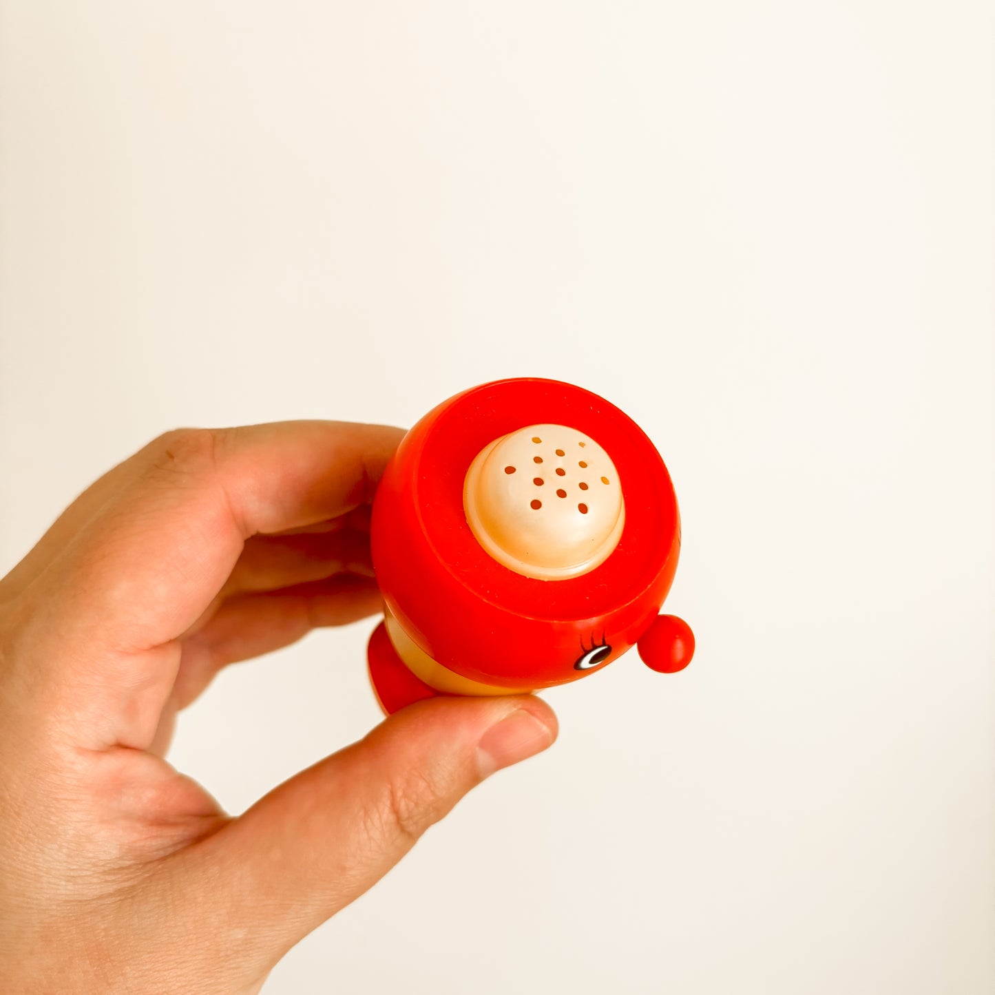 Salt & Pepper Shakers - Red & Yellow Plastic Figurines