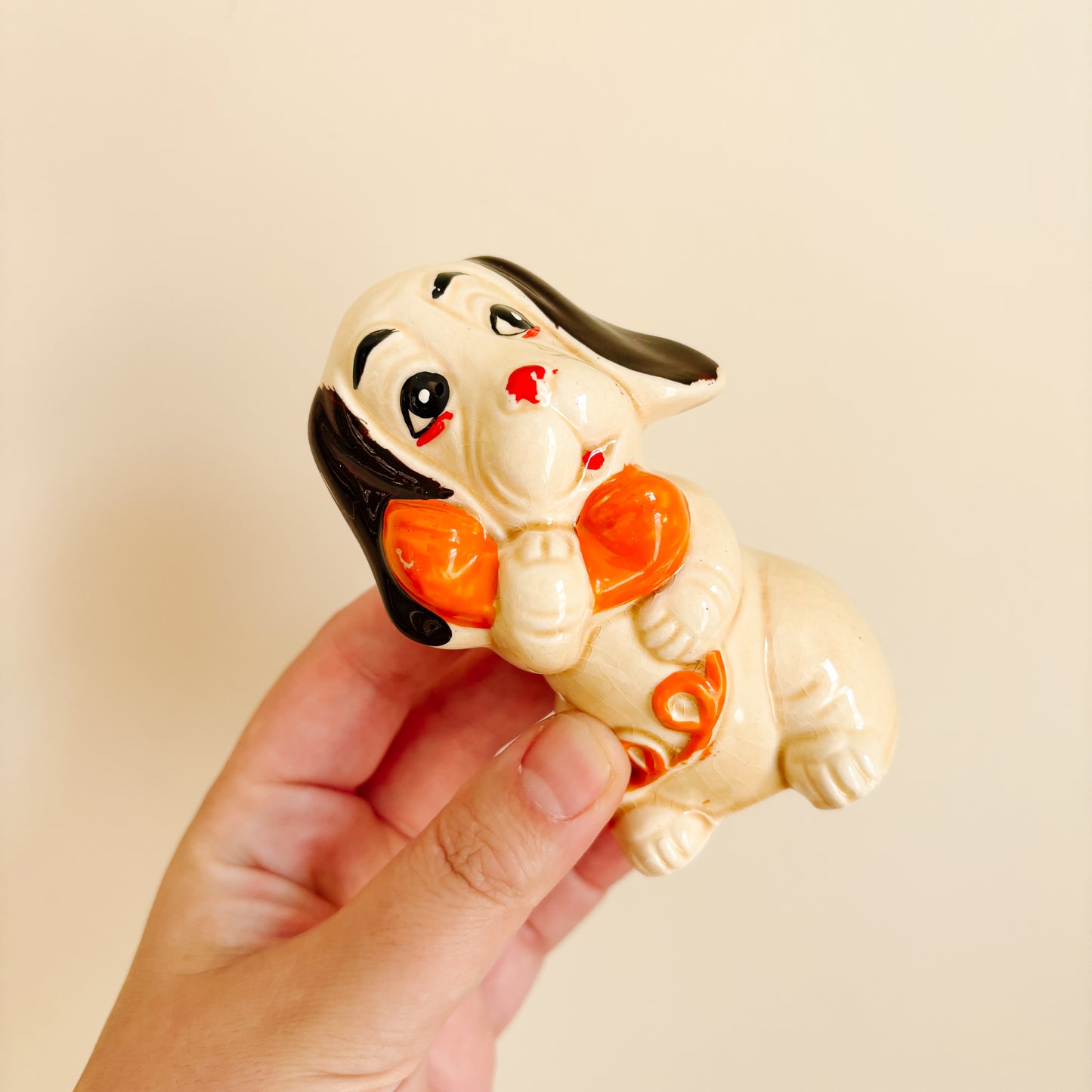 Salt & Pepper Shakers - Ceramic Dogs on the Phone