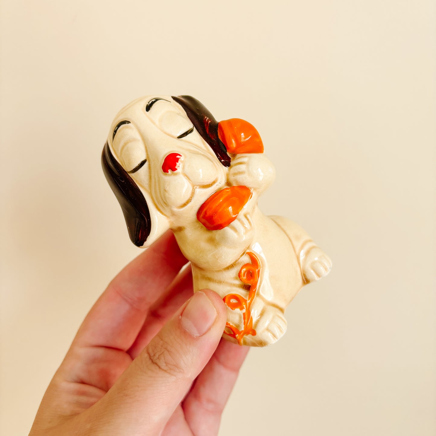 Salt & Pepper Shakers - Ceramic Dogs on the Phone