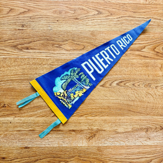 Puerto Rico 1950s Blue Felt Pennant