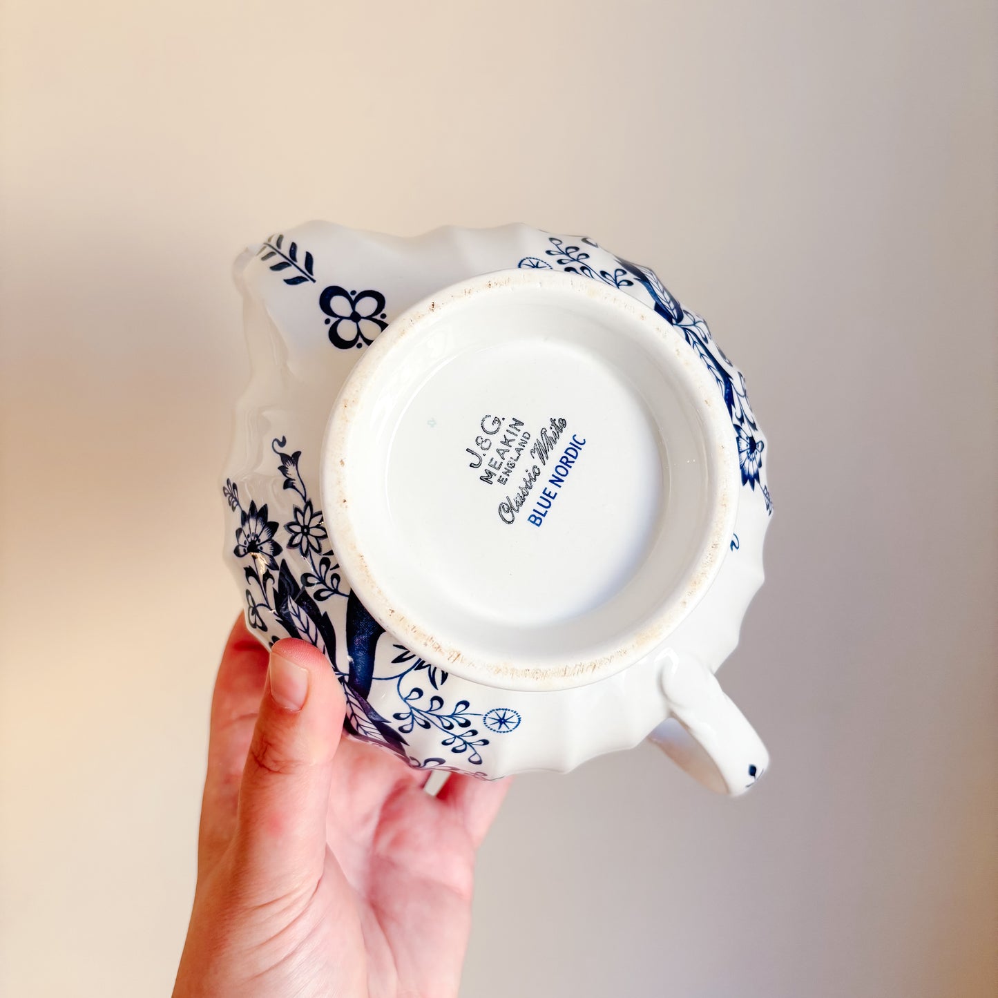 J. & G. Meakin Blue Nordic Teapot and Teacup Set