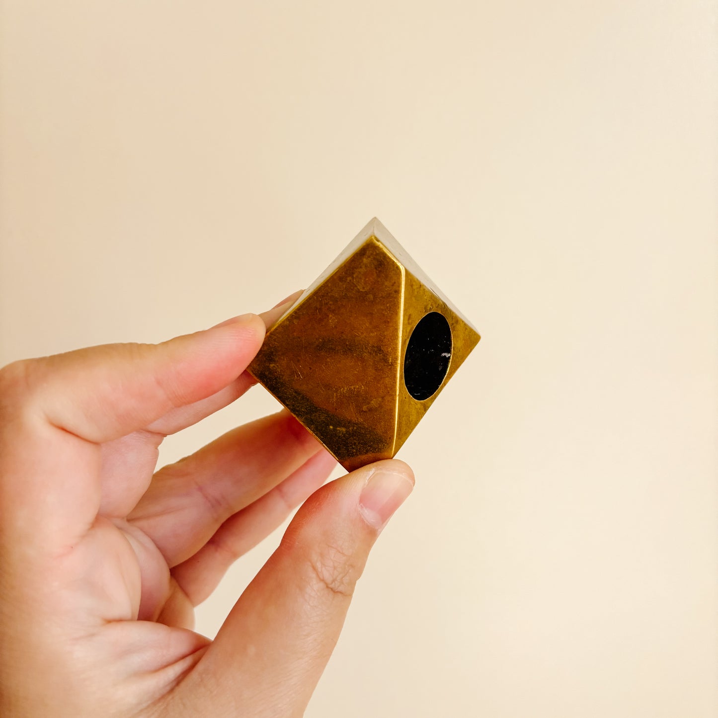 Geometric Brass Taper Candle Holders - Made in Canada