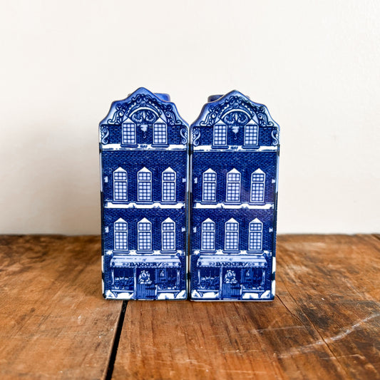 Delft Blue Amsterdam Canal Houses - Salt & Pepper Bakery Shaker Set