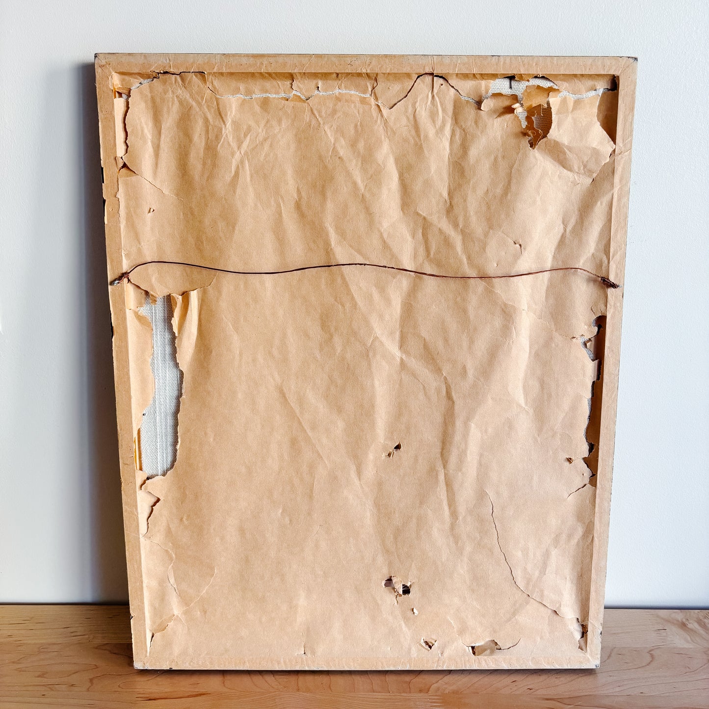 Framed "Cardinal in Evergreens" Crewel Embroidery