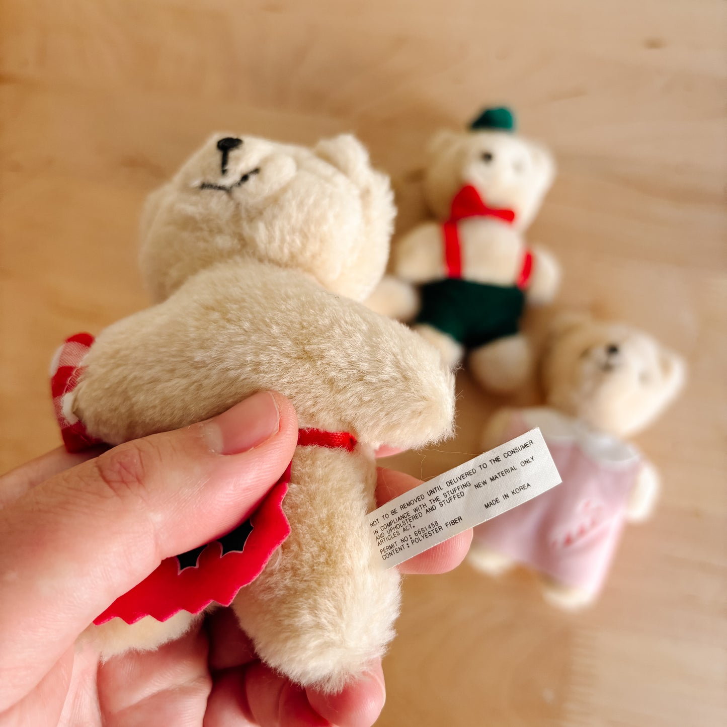Ornament - Festive Plush Bears (set of 4)