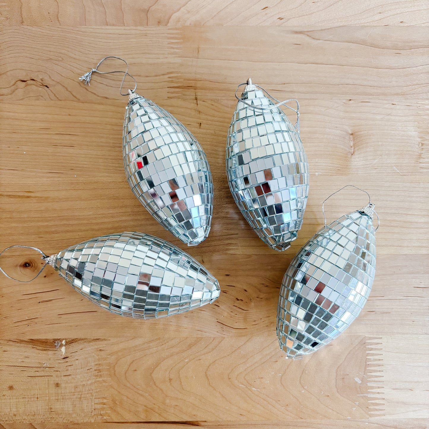 Ornament - Disco Mirrored Teardrop (set of 4)