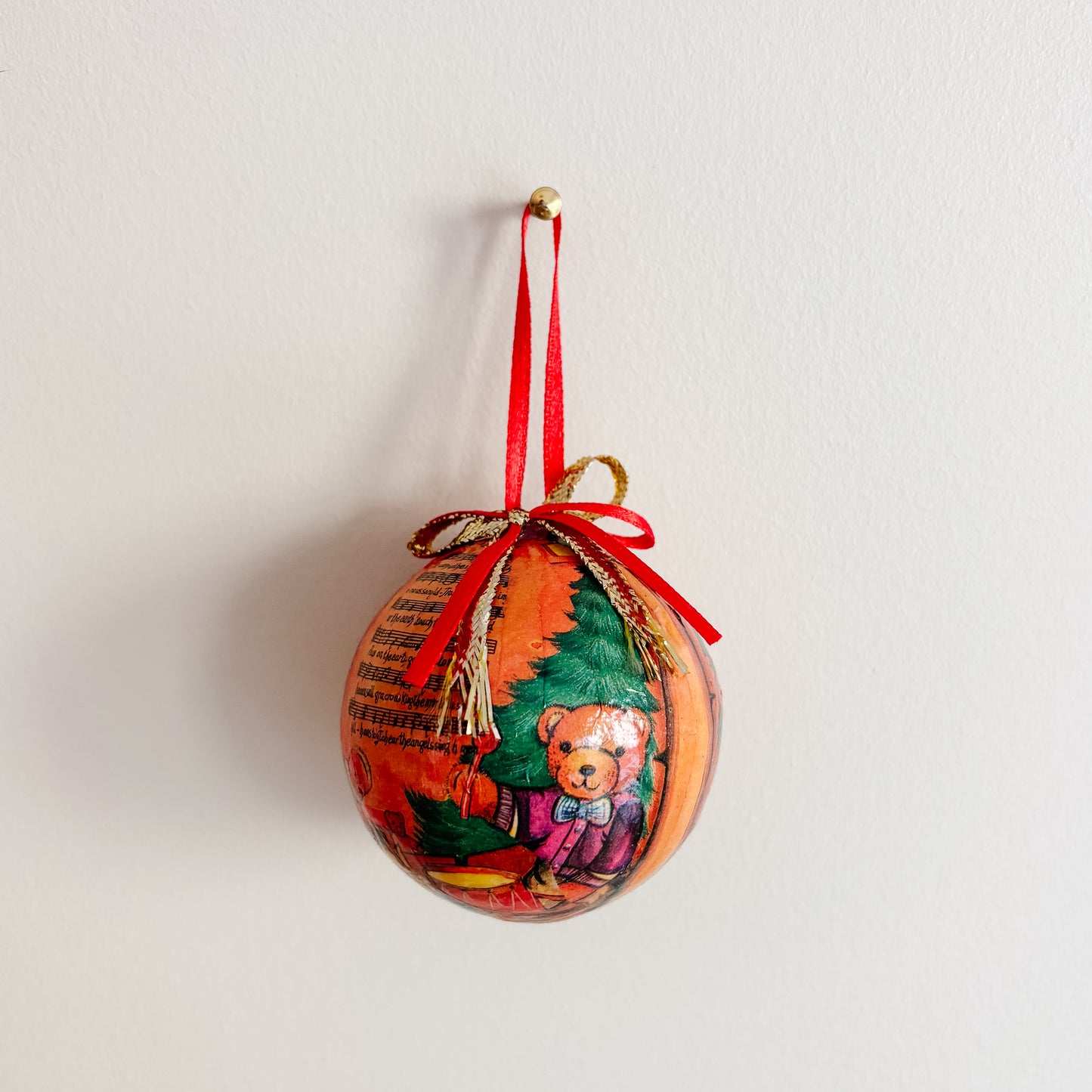 Ornament - Musical Teddy Bears with Bows (set of 5)