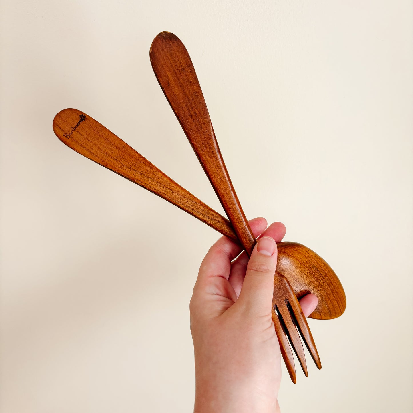 Baribocraft Oval Maple Wood Salad Serving Set