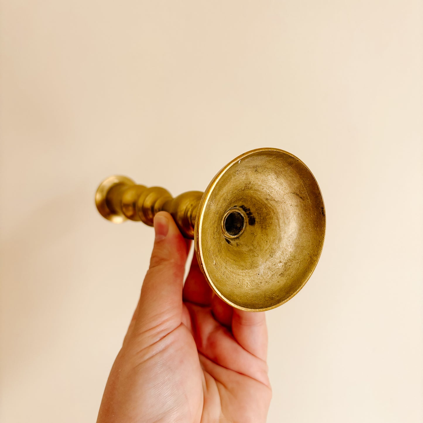 Vintage Tall Brass Taper Candle Holders (7.25")