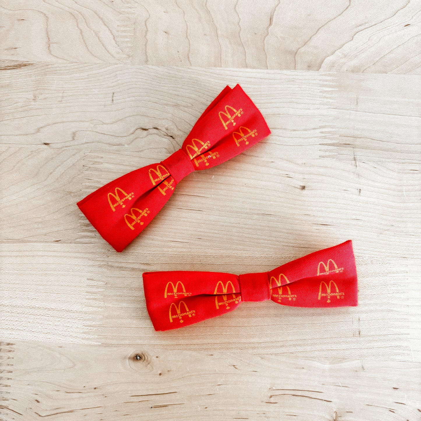 Vintage McDonald's Canada Red Clip-On Fabric Bow Tie