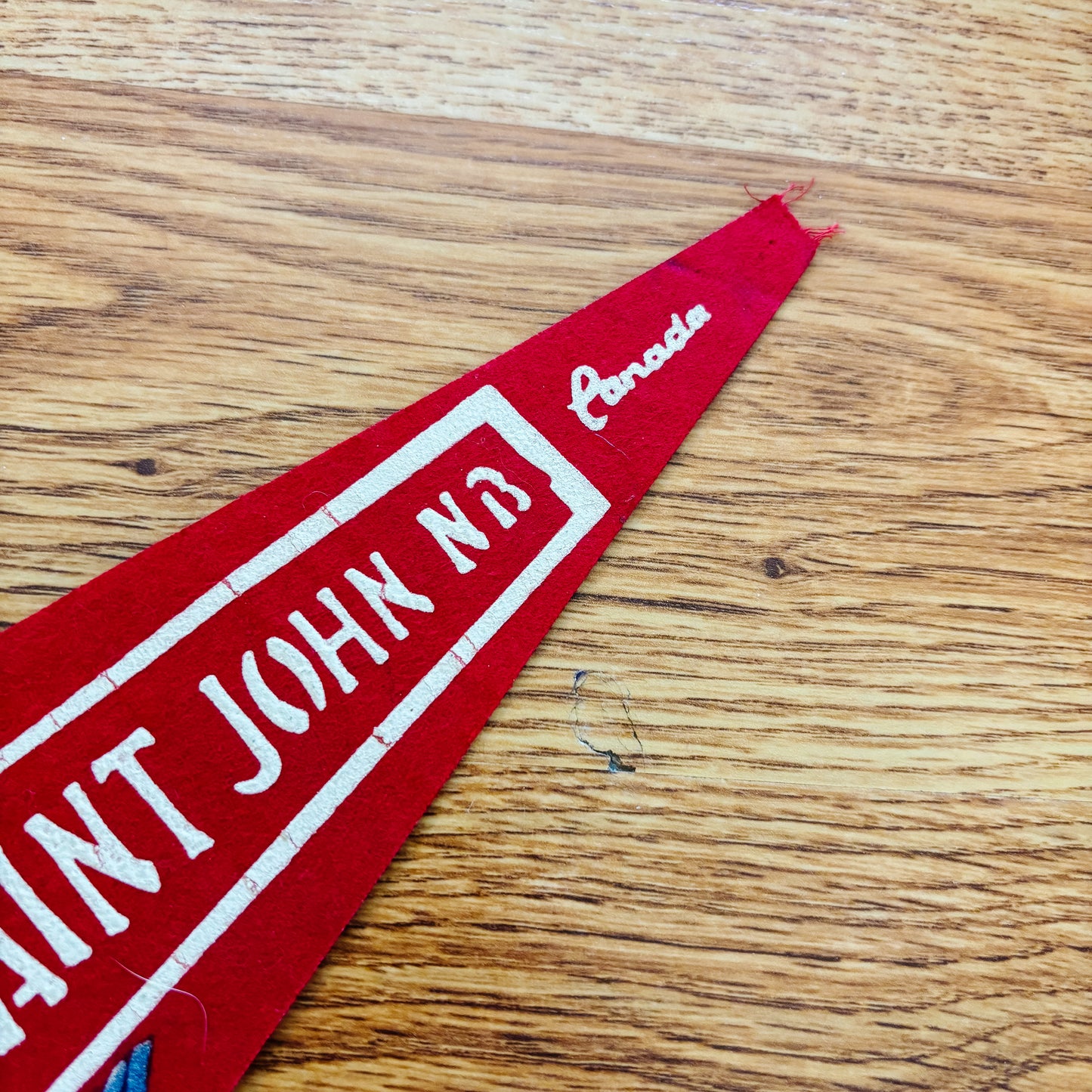 Saint John New Brunswick 1960s Red Felt Pennant
