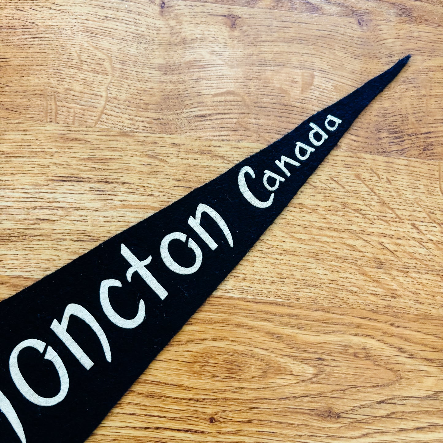 Moncton New Brunswick 1960s Navy and Yellow Felt Pennant