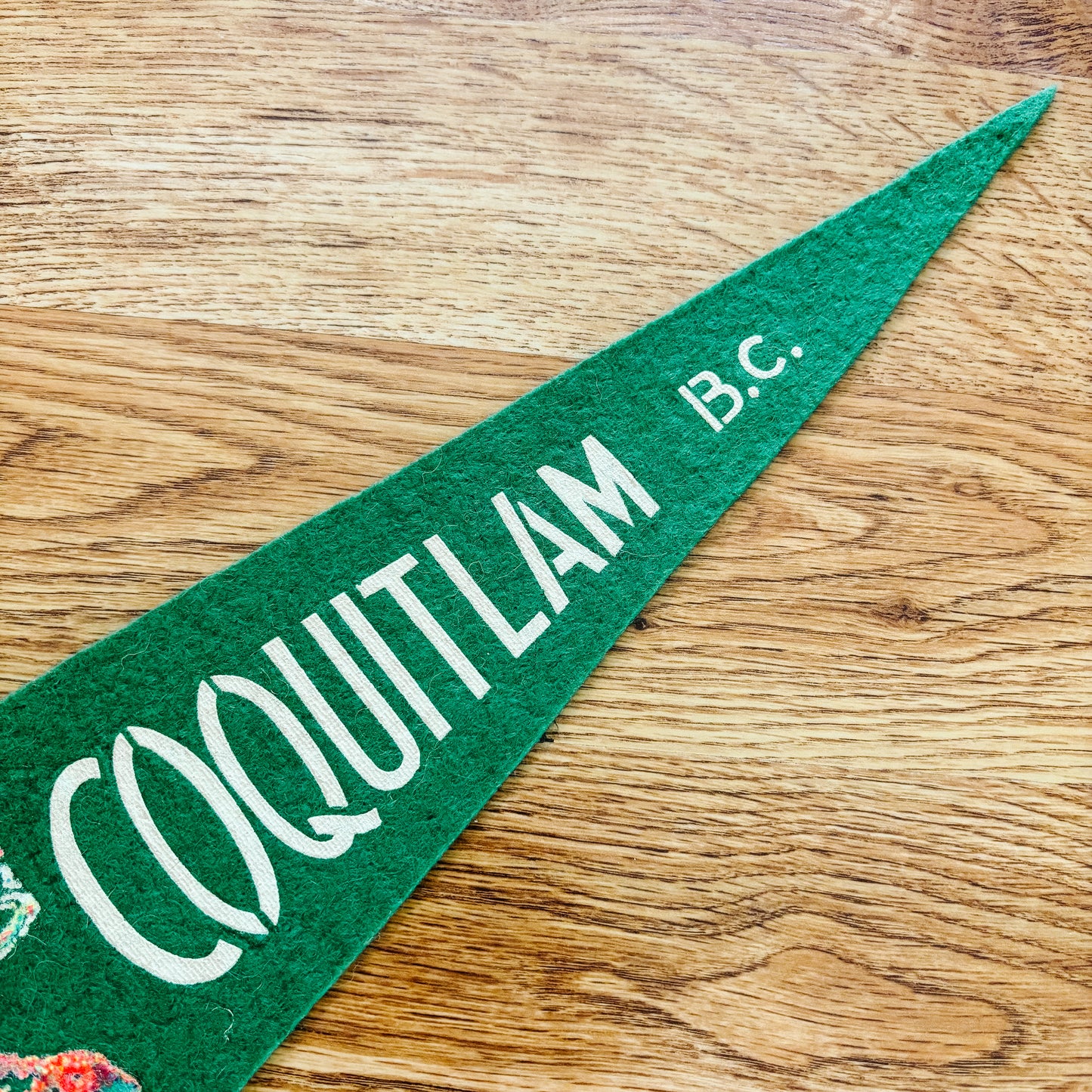Coquitlam British Columbia 1960s Green Felt Pennant