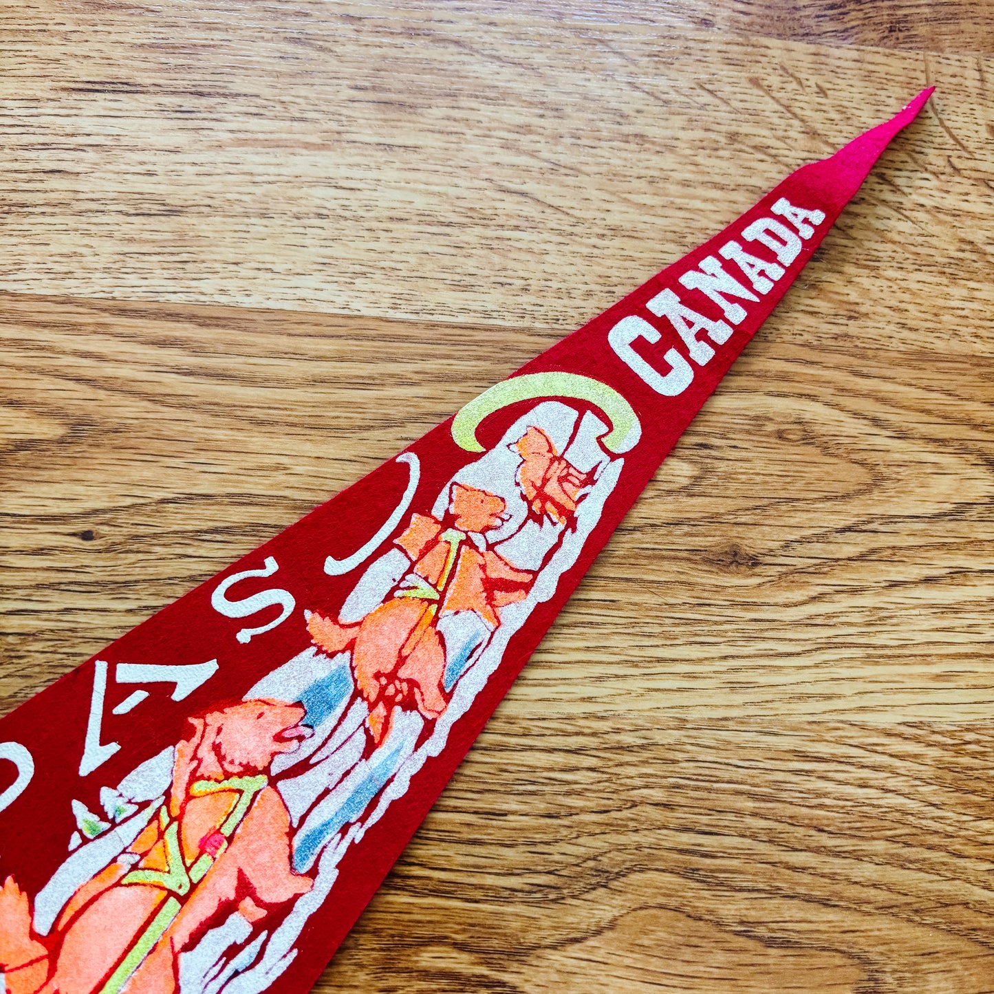 The Pas Manitoba 1960s Red Felt Pennant - Irwin Specialties