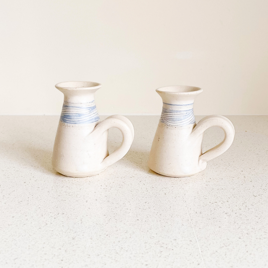 Handmade Ceramic Taper Candle Holders (set of 2)