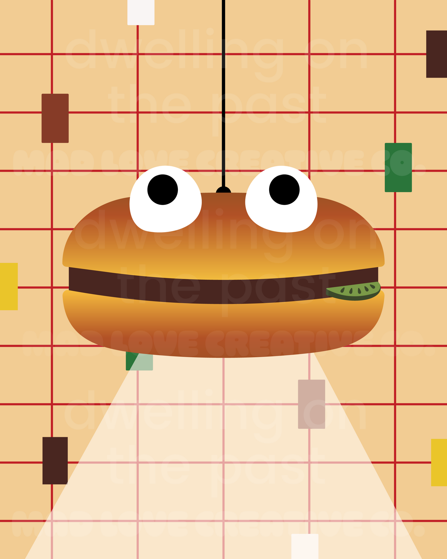 The Burger Lamp 8x10 Print - Mad Love Creative x Dwelling on the Past Exclusive Collab