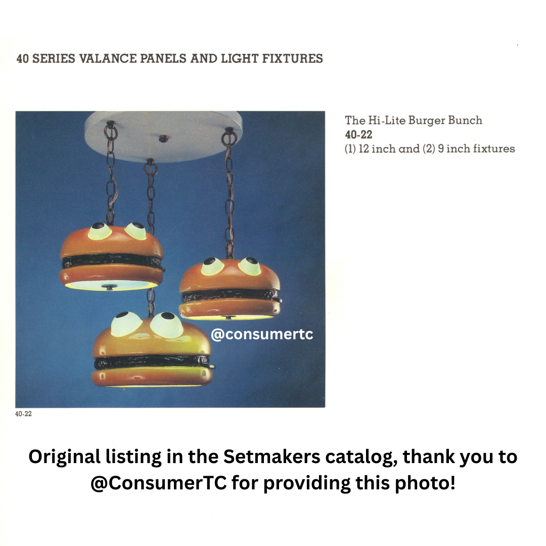 McDonald's Setmakers Burgerlier - Burger Hanging Pendant Lamp - Super Rare Vintage from the 1980s