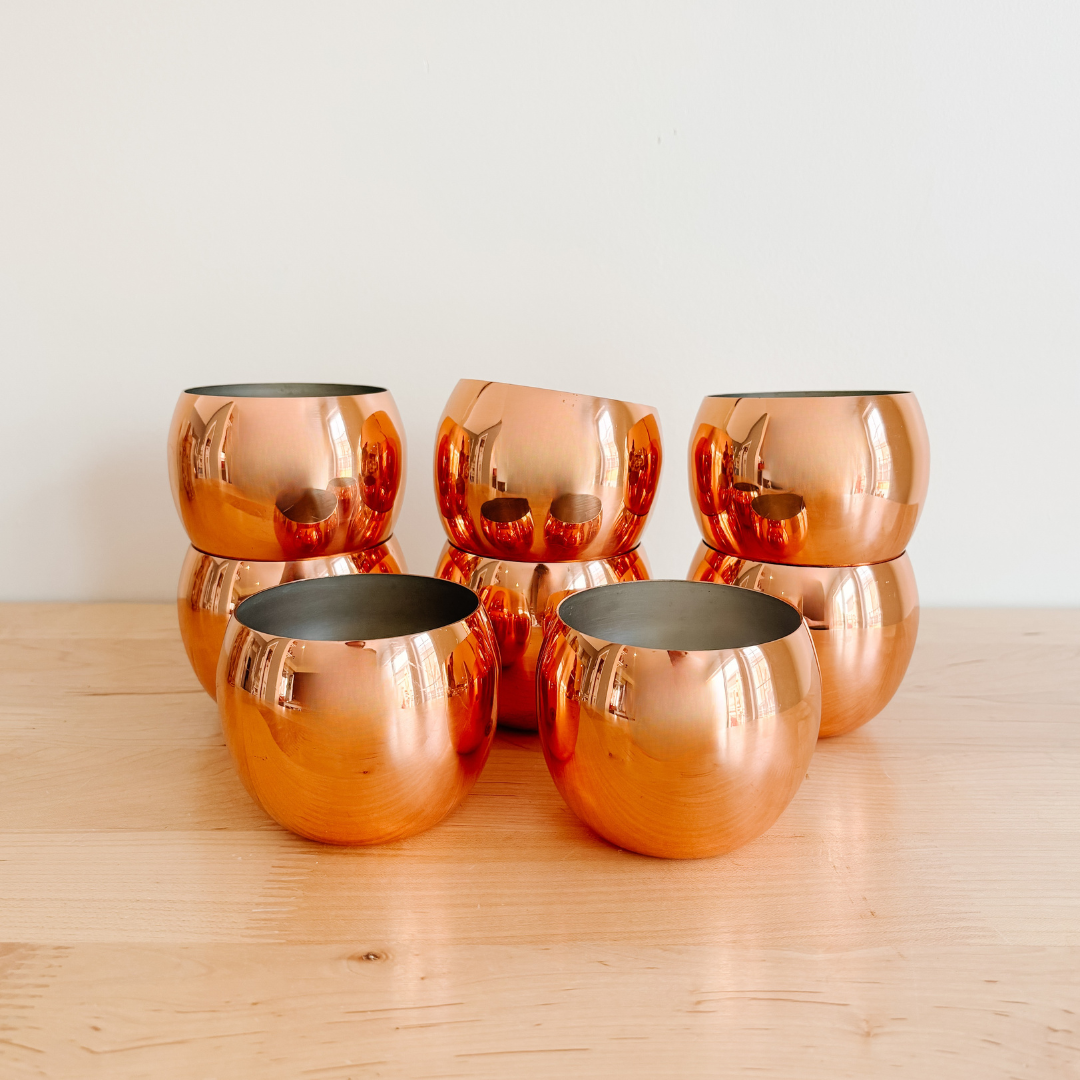 Vintage Coppercraft Guild Copper Roly Poly Cups (set of 4)