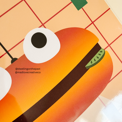 The Burger Lamp 8x10 Print - Mad Love Creative x Dwelling on the Past Exclusive Collab