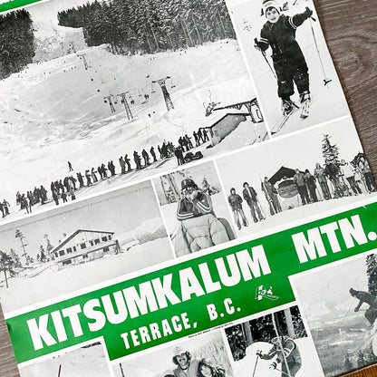 Vintage Poster - 1980s Promo Poster for Kitsumkalum Mountain, Terrace BC