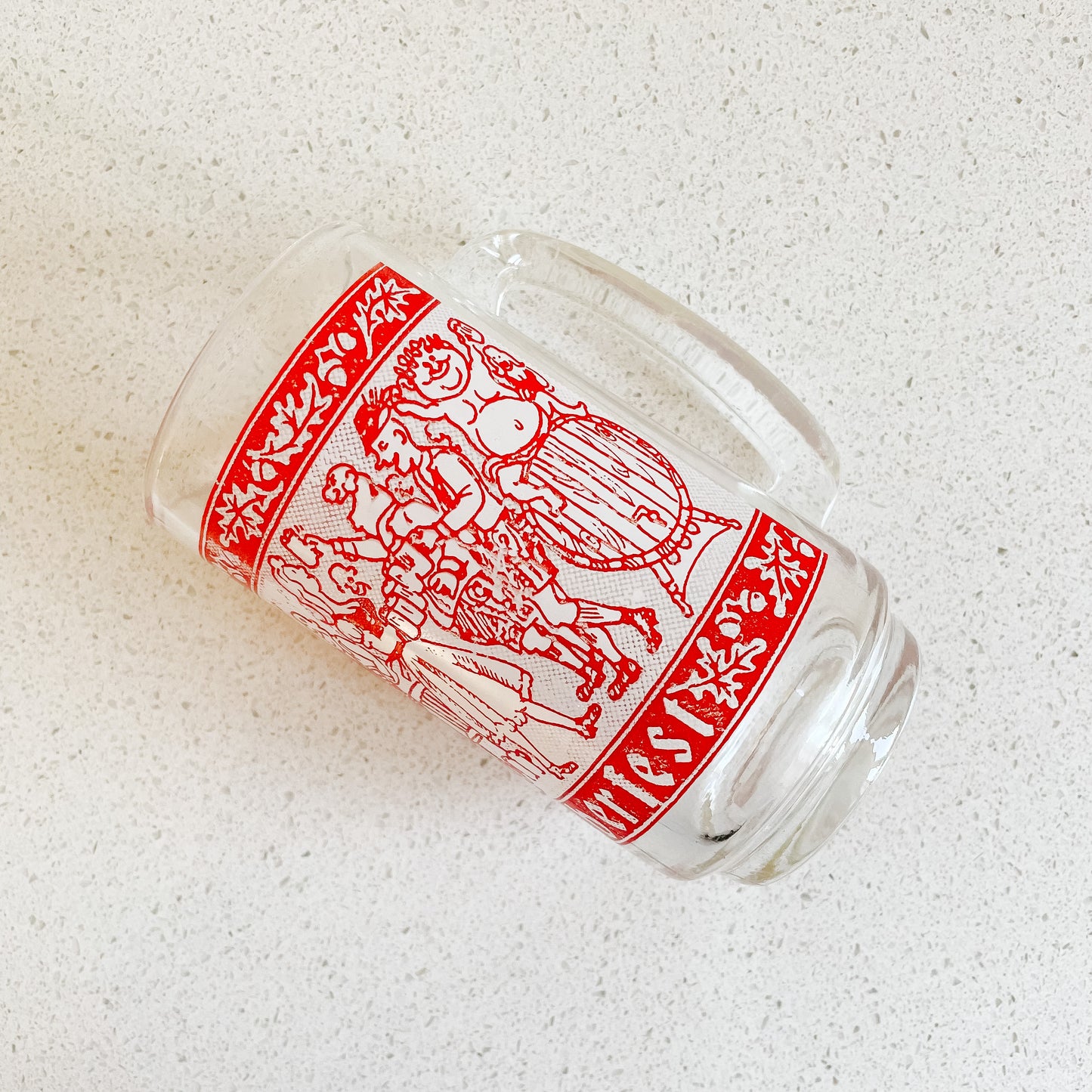 Red Oktoberfest Dominion Glass Beer Stein