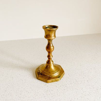 Brass Taper Candle Holder (5", octagonal base)