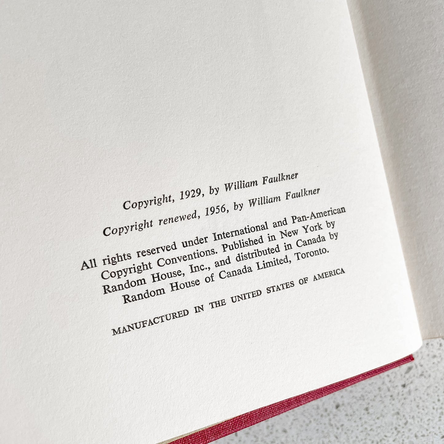 The Sound and the Fury by William Faulkner (Random House, 1956)