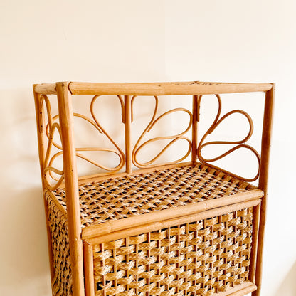 Boho Bamboo Rattan and Wicker Shelving Unit