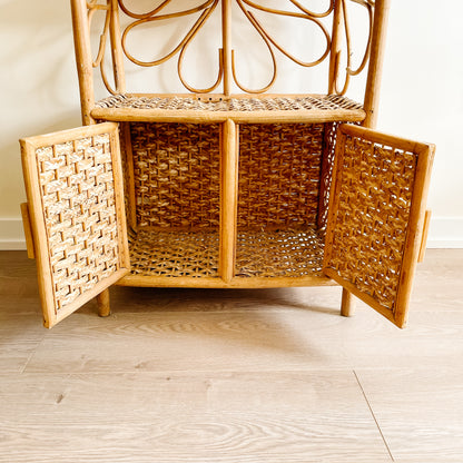 Boho Bamboo Rattan and Wicker Shelving Unit