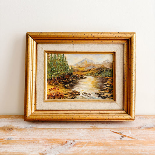 Small Framed Oil Painting - Fall Landscape (1978)