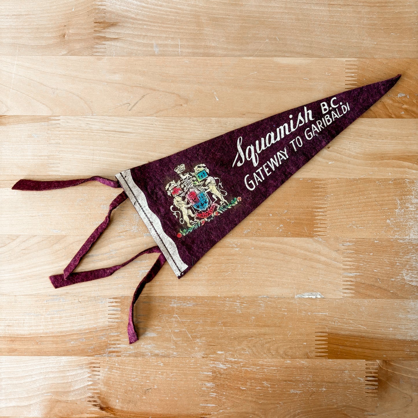 Squamish British Columbia Maroon Felt Pennant