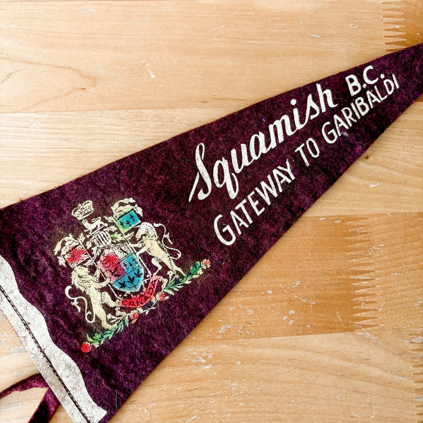 Squamish British Columbia Maroon Felt Pennant