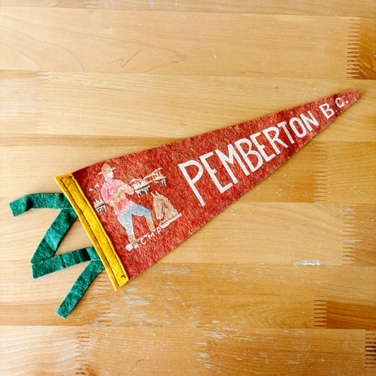 Pemberton British Columbia Red Felt Pennant