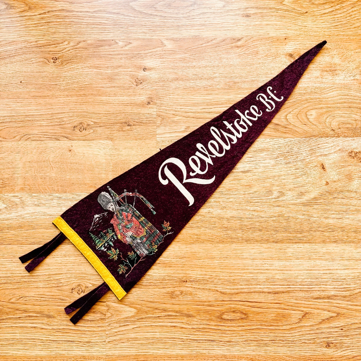 Revelstoke British Columbia Maroon Felt Pennant