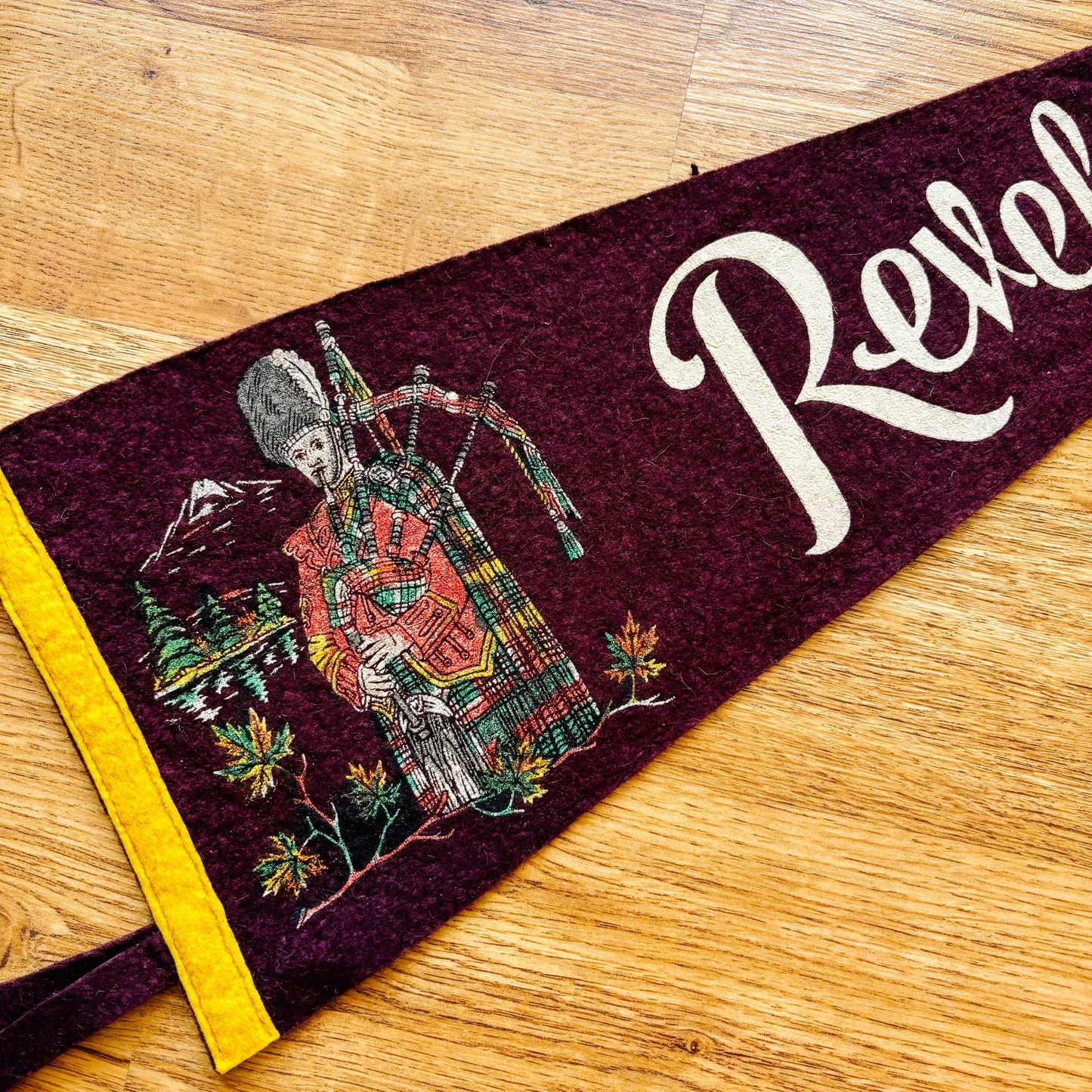 Revelstoke British Columbia Maroon Felt Pennant