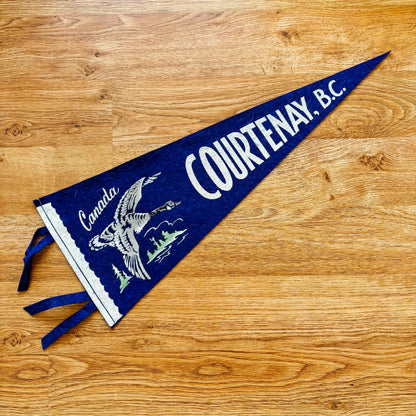 Courtenay British Columbia Royal Blue Felt Pennant