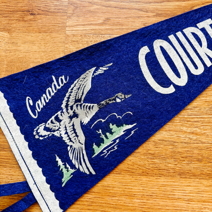 Courtenay British Columbia Royal Blue Felt Pennant