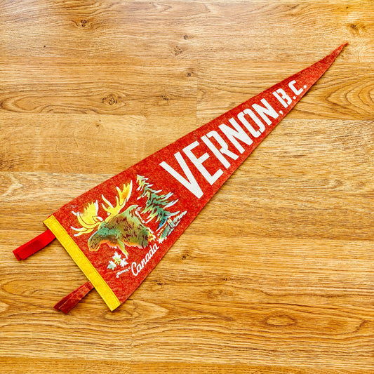 Vernon British Columbia Red Felt Pennant