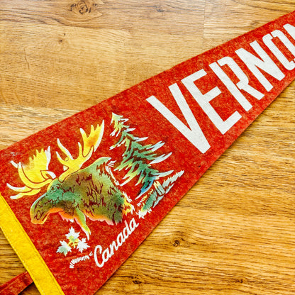 Vernon British Columbia Red Felt Pennant