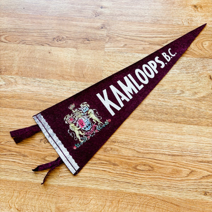 Kamloops British Columbia Maroon Felt Pennant