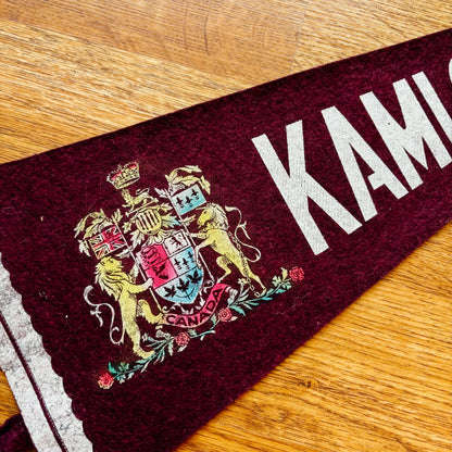 Kamloops British Columbia Maroon Felt Pennant