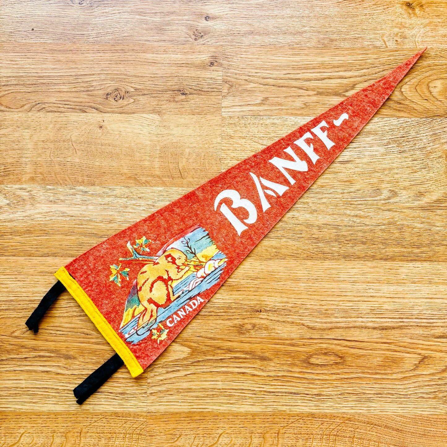 Banff Alberta Red Felt Pennant